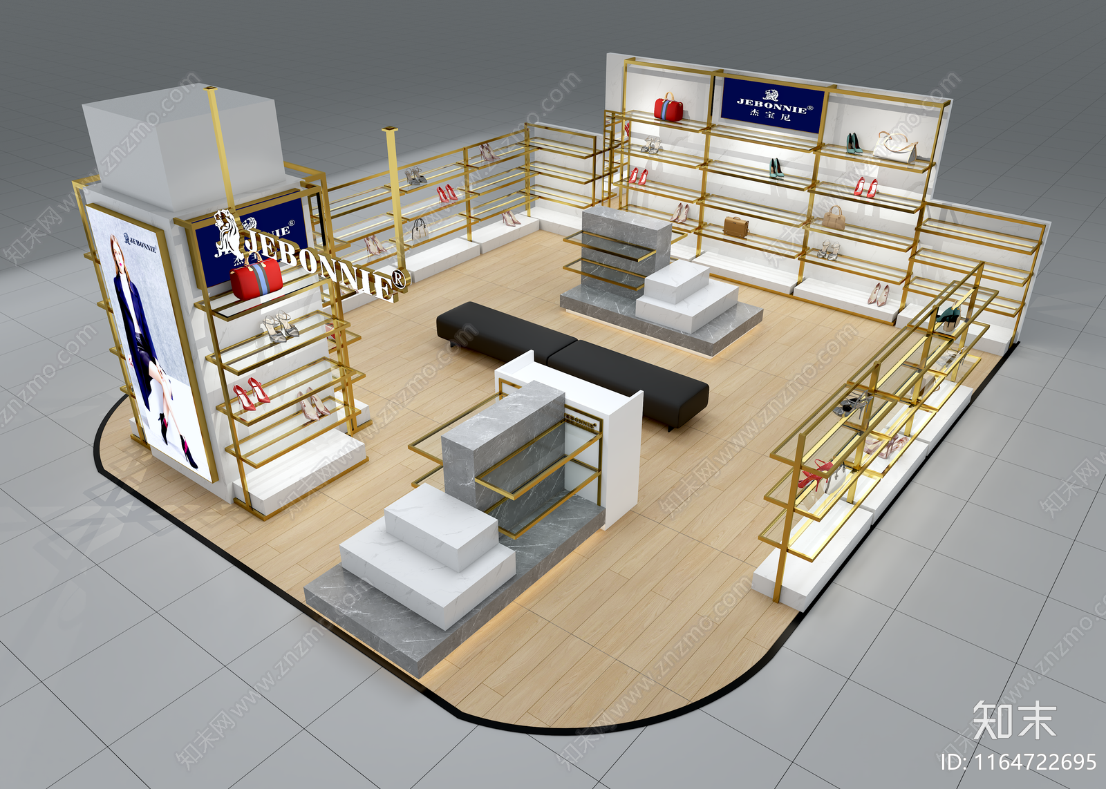 现代轻奢服装店3D模型下载【ID:1164722695】