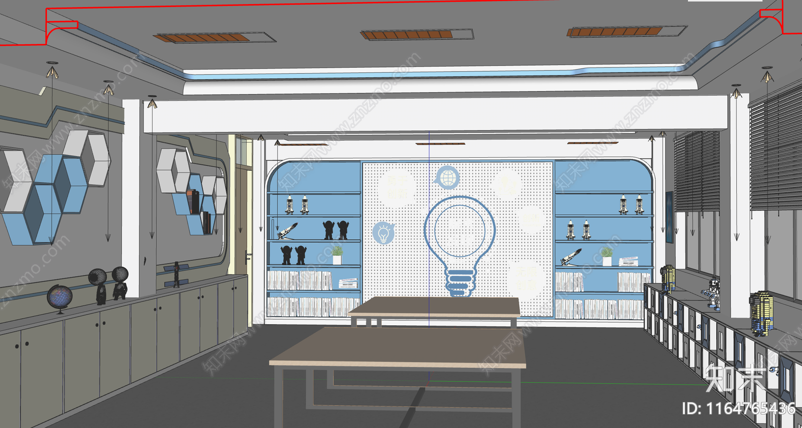 现代教室SU模型下载【ID:1164765436】