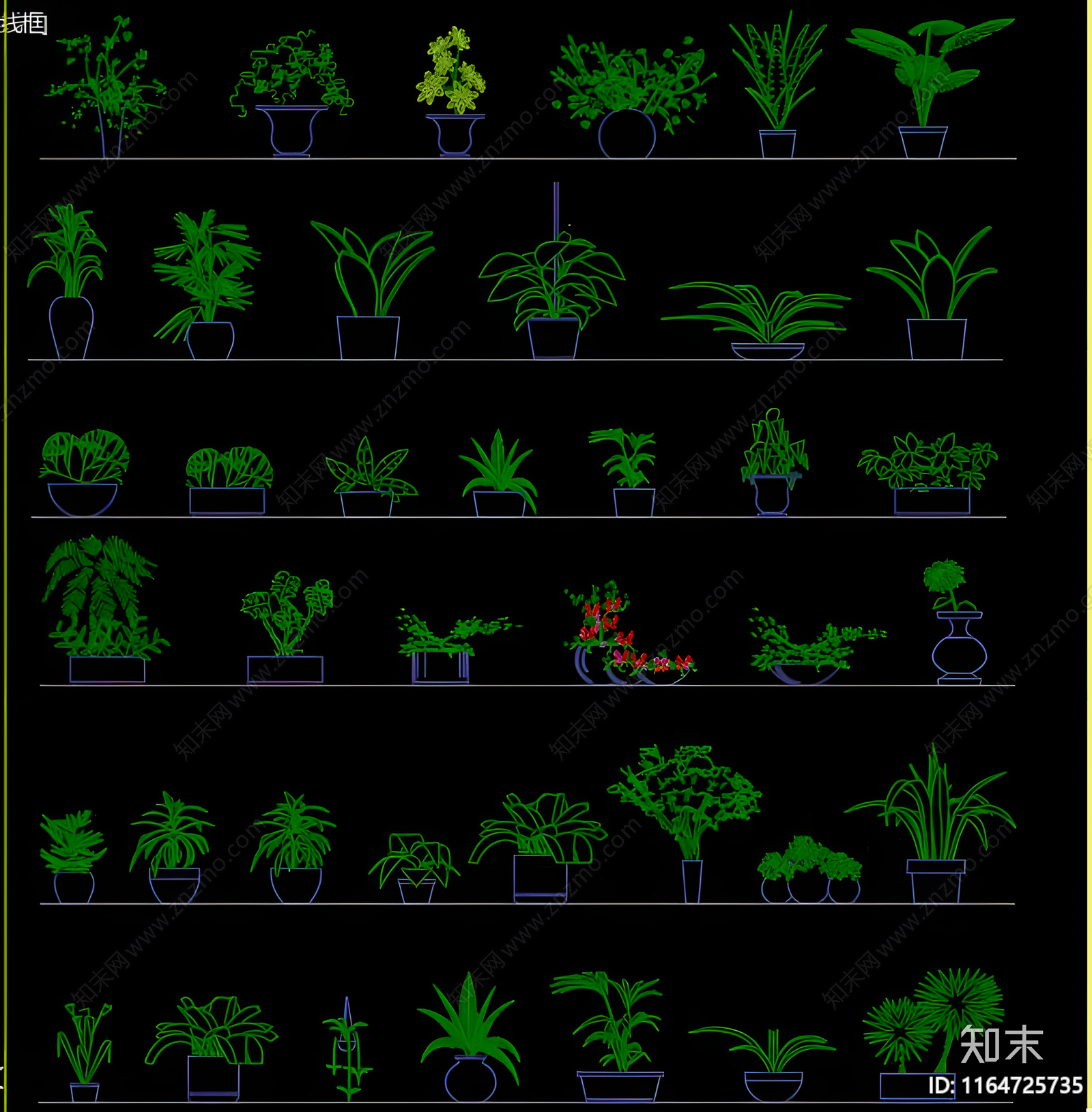 现代综合植物图库施工图下载【ID:1164725735】