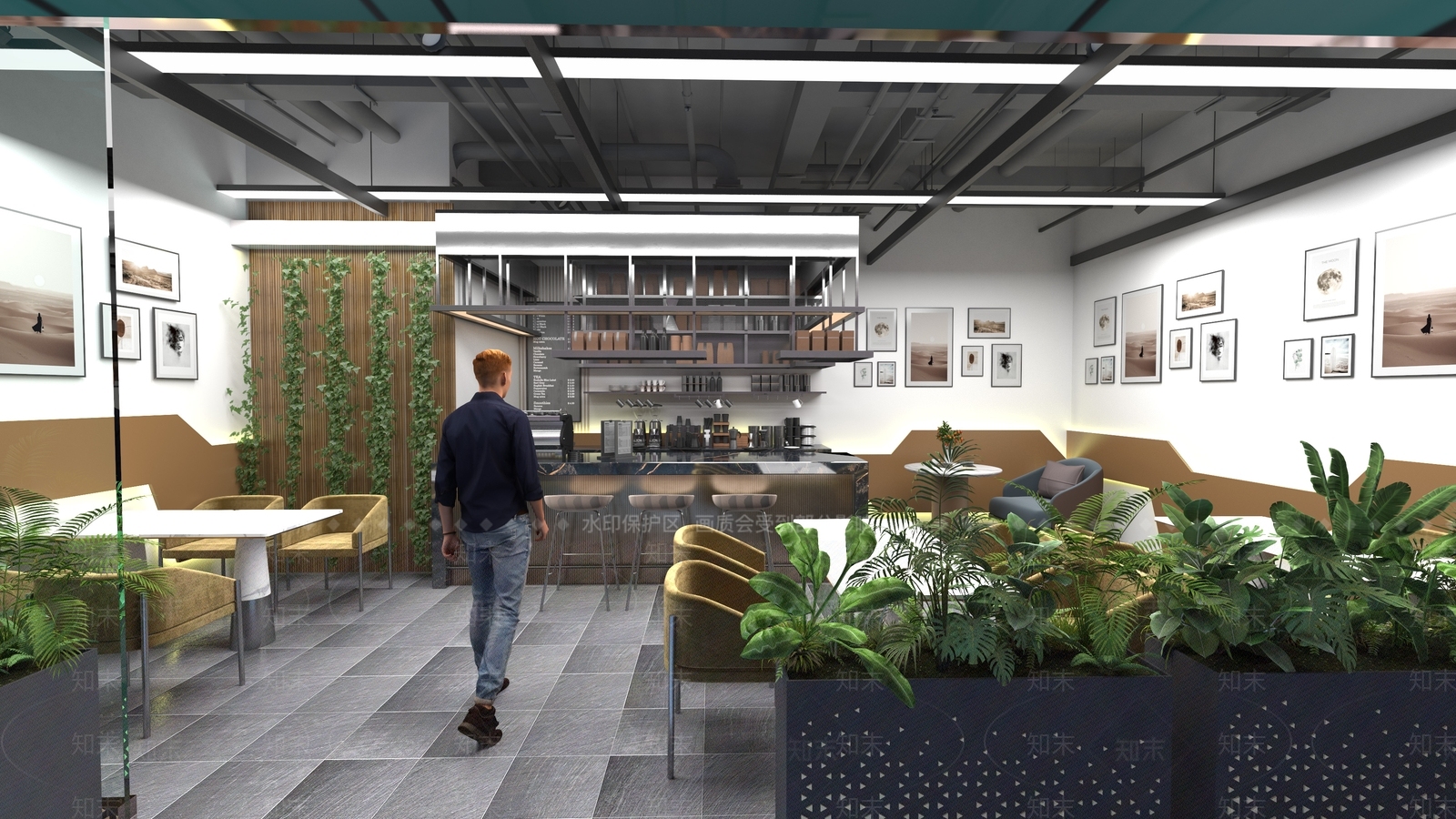 工业现代咖啡厅3D模型下载【ID:1164728447】