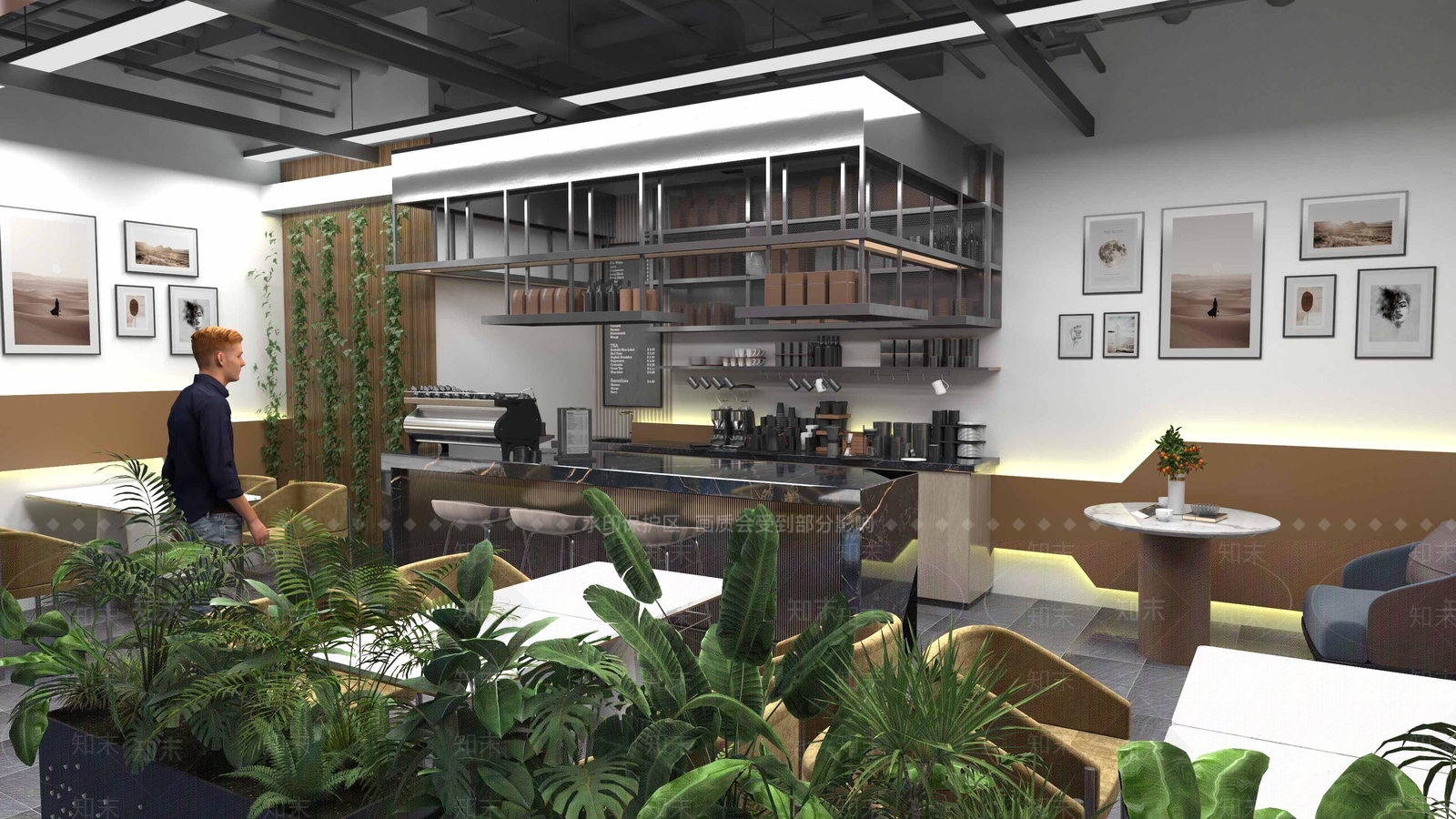 工业现代咖啡厅3D模型下载【ID:1164728447】