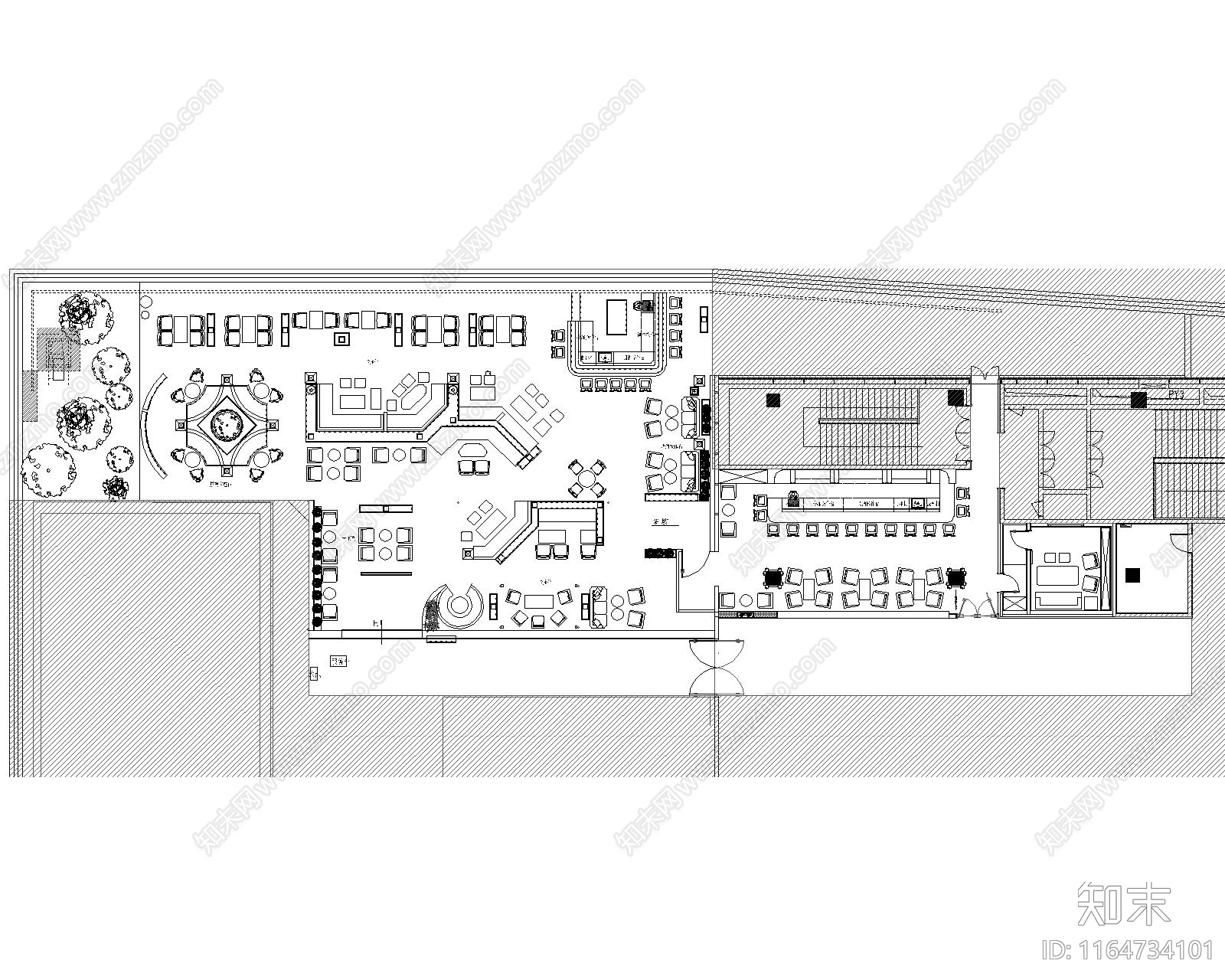 现代酒吧cad施工图下载【ID:1164734101】