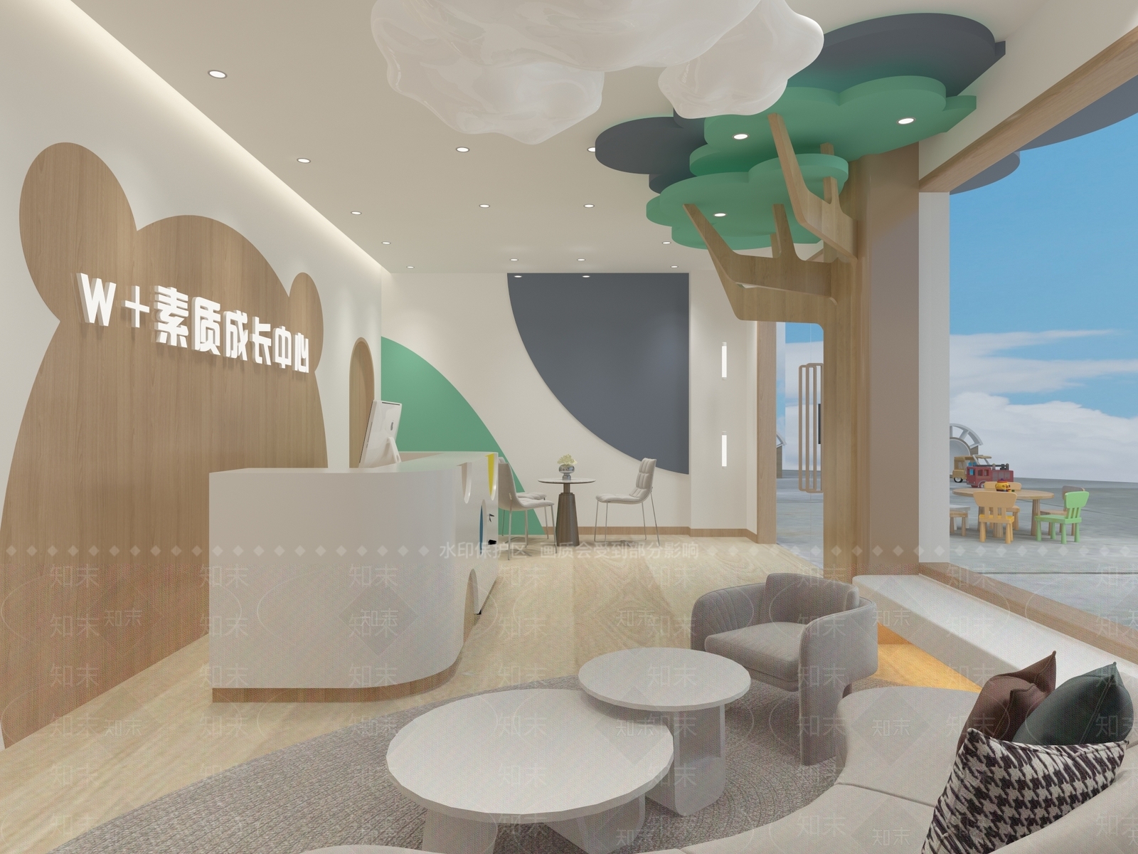现代简约幼儿园3D模型下载【ID:1164735558】