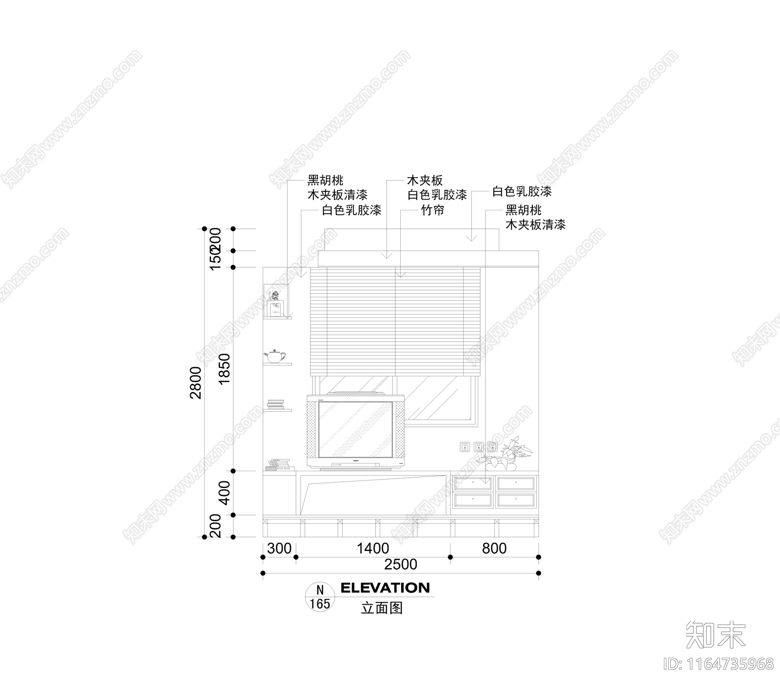 中式客餐厅cad施工图下载【ID:1164735968】