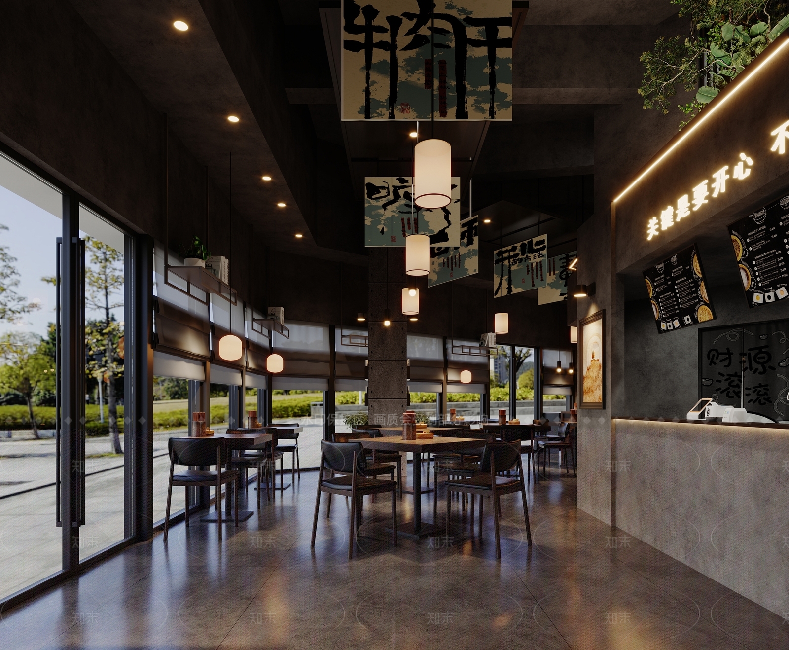 工业中餐厅3D模型下载【ID:1214635068】