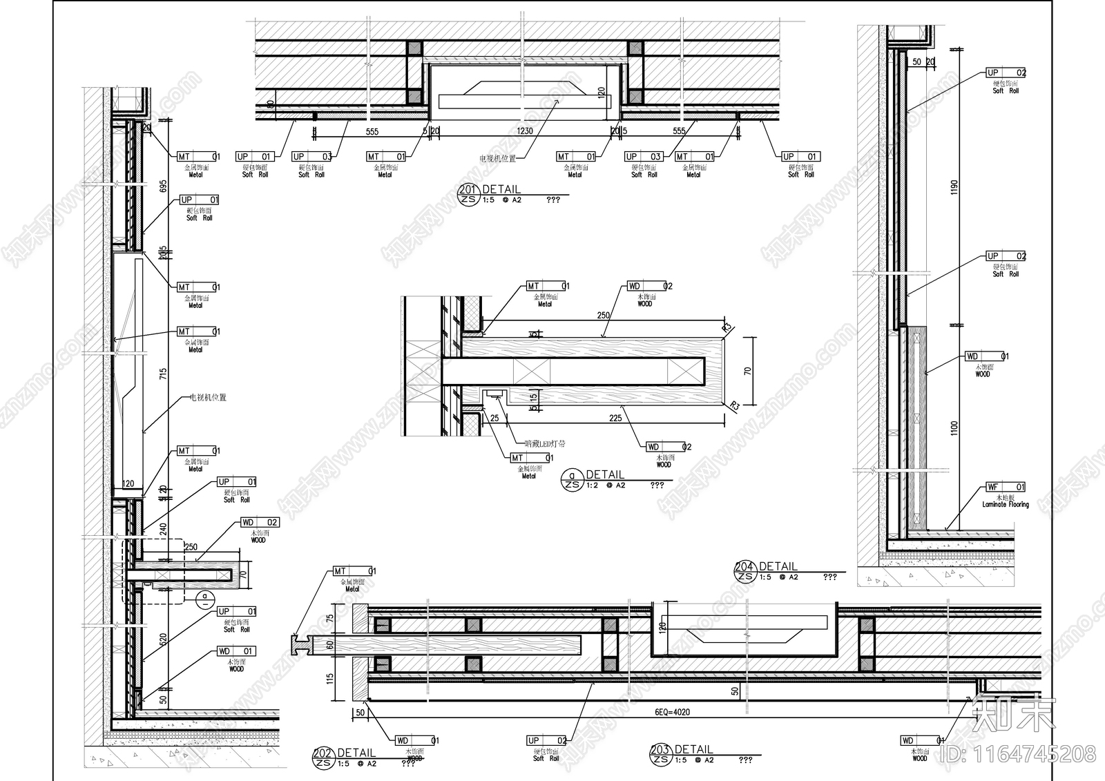 现代家具节点详图cad施工图下载【ID:1164745208】