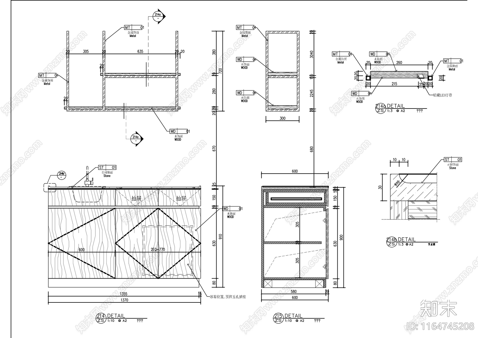 现代家具节点详图cad施工图下载【ID:1164745208】