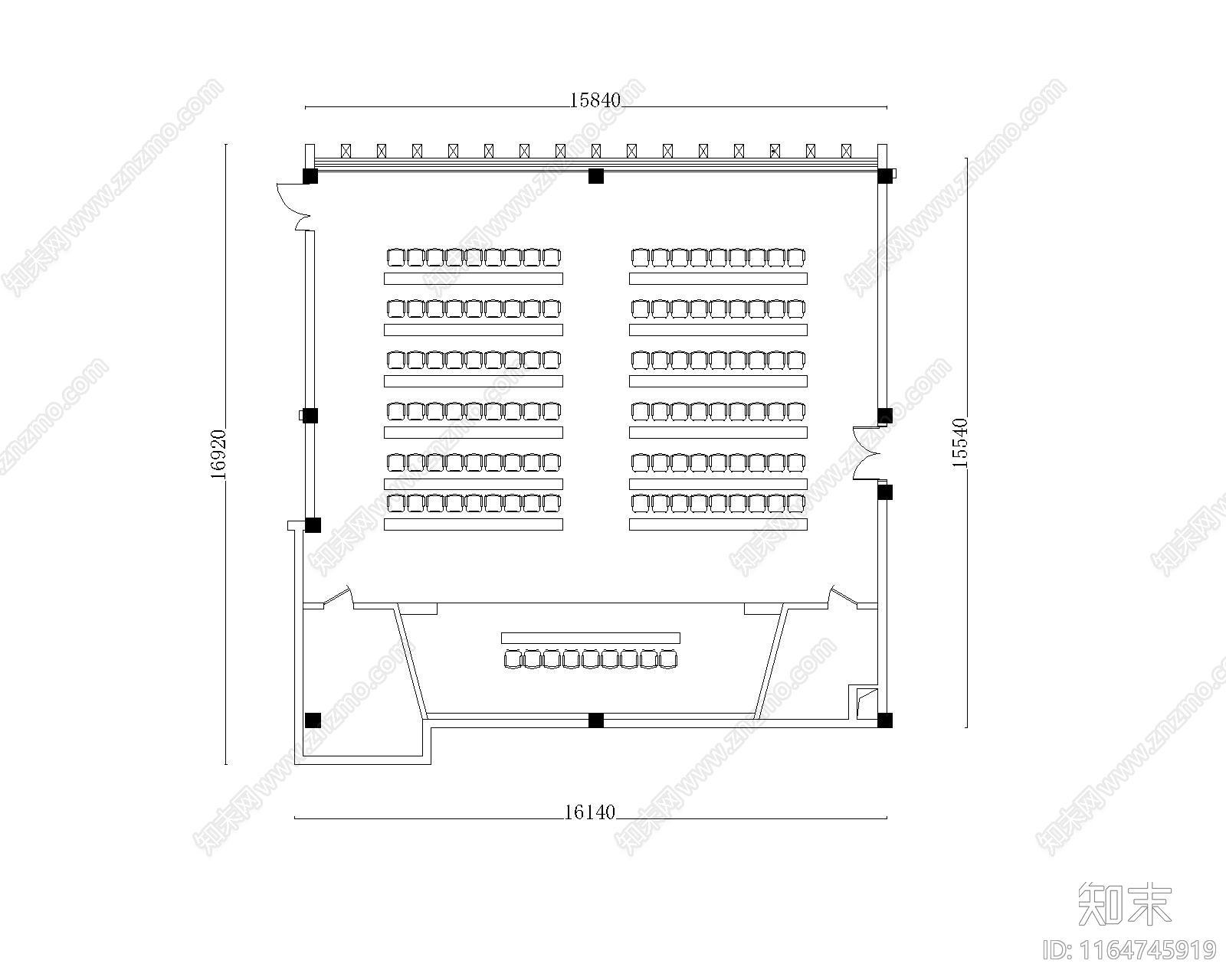 现代报告厅cad施工图下载【ID:1164745919】