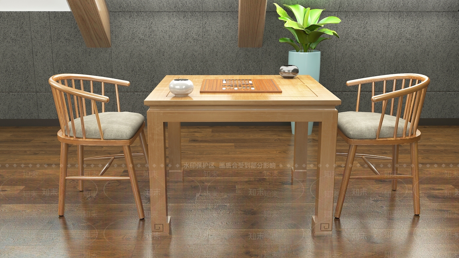 新中式中式棋牌室SU模型下载【ID:1164749645】