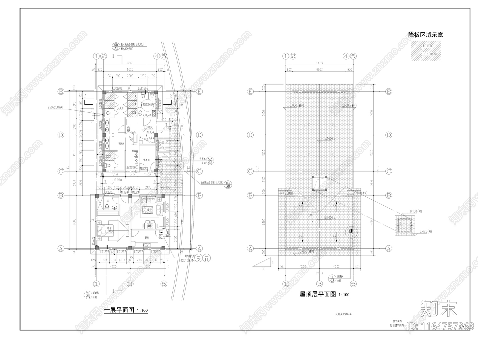 中式公厕施工图下载【ID:1164757363】