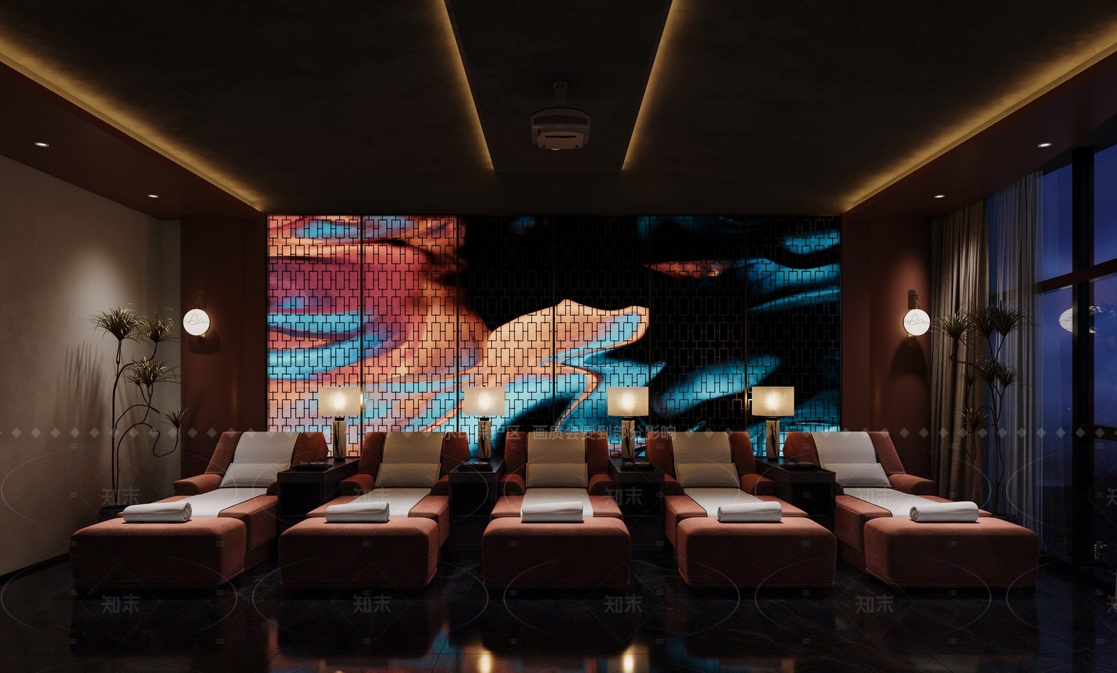 现代新中式足浴店3D模型下载【ID:1164758185】