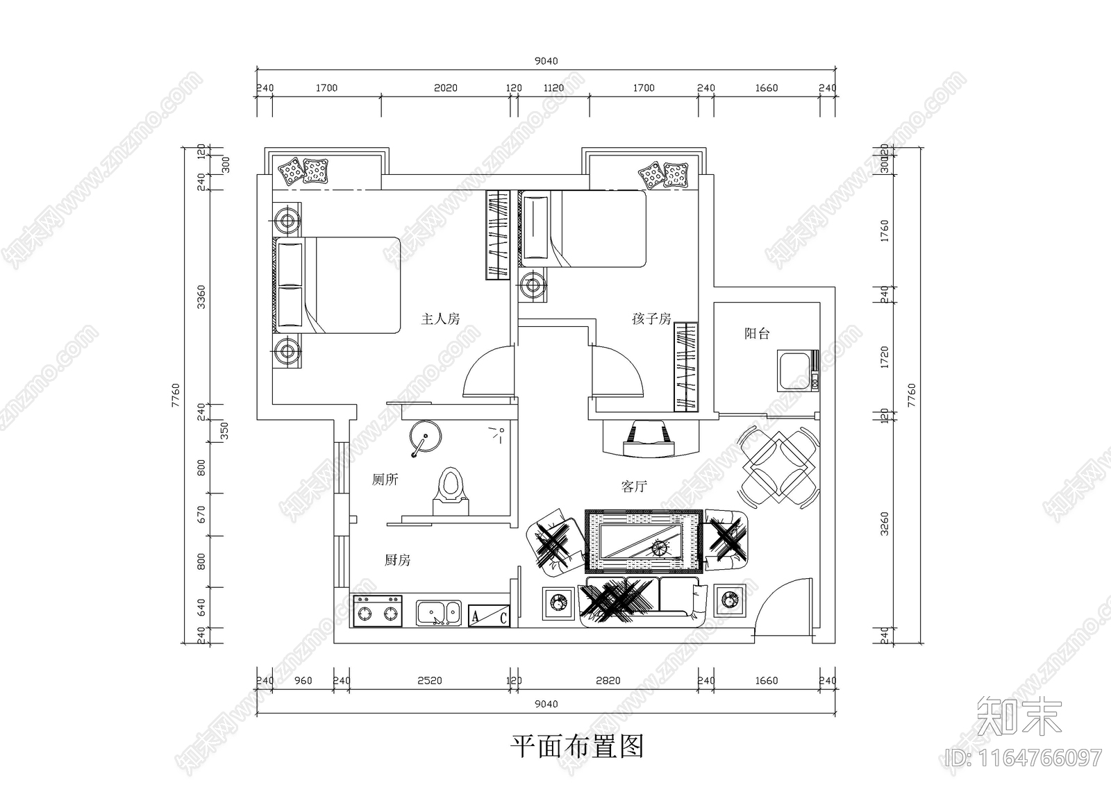 现代公寓cad施工图下载【ID:1164766097】