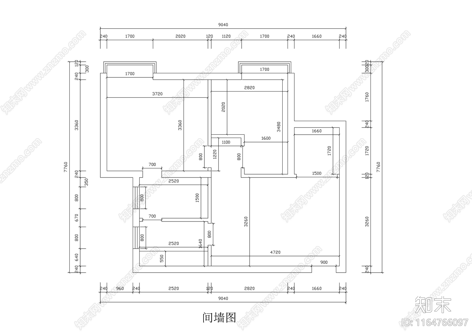 现代公寓cad施工图下载【ID:1164766097】