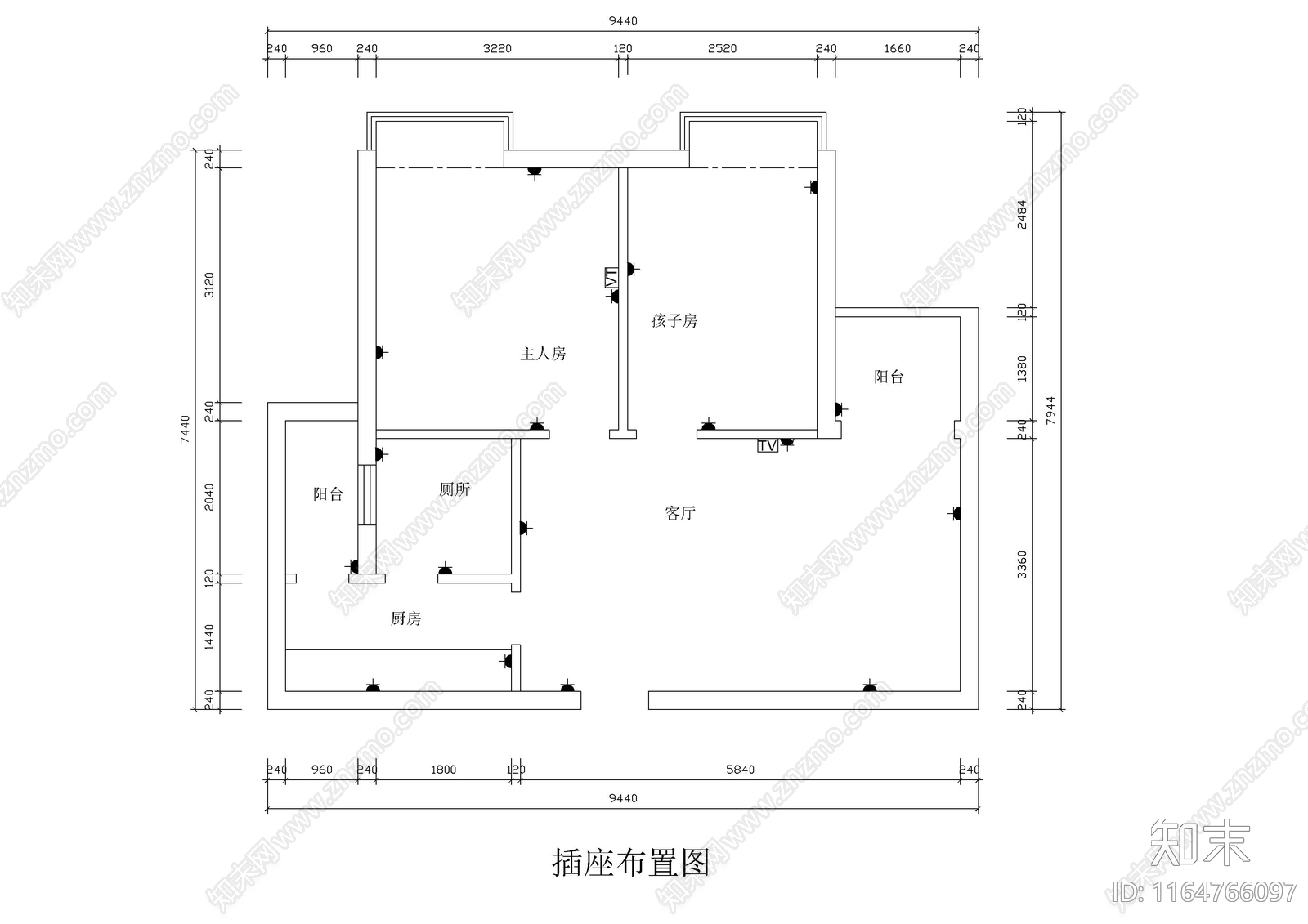 现代公寓cad施工图下载【ID:1164766097】