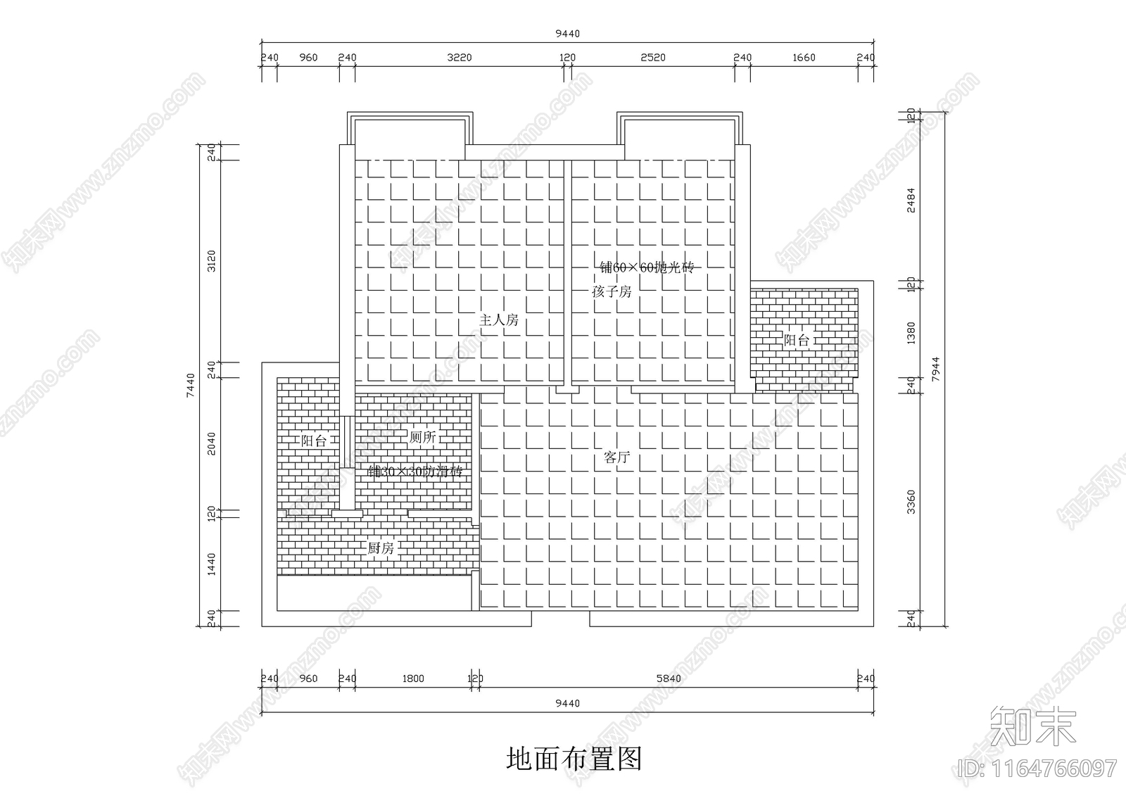 现代公寓cad施工图下载【ID:1164766097】