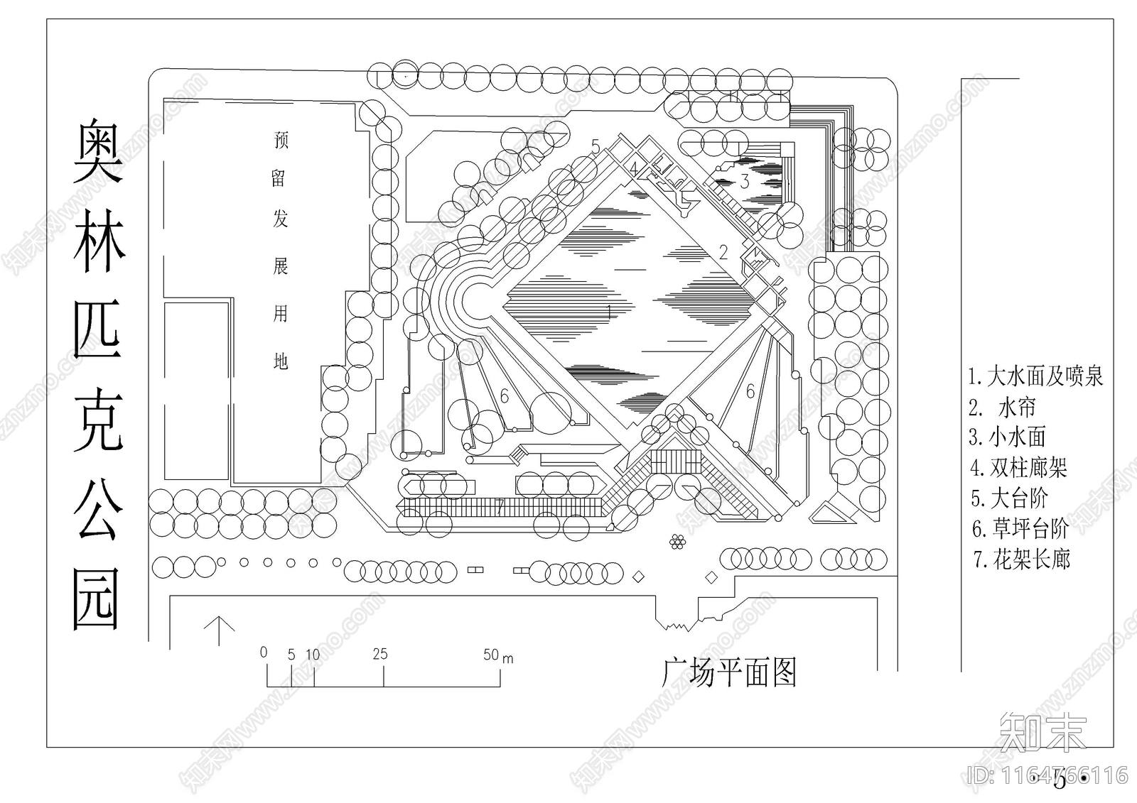 景观平面图cad施工图下载【ID:1164766116】