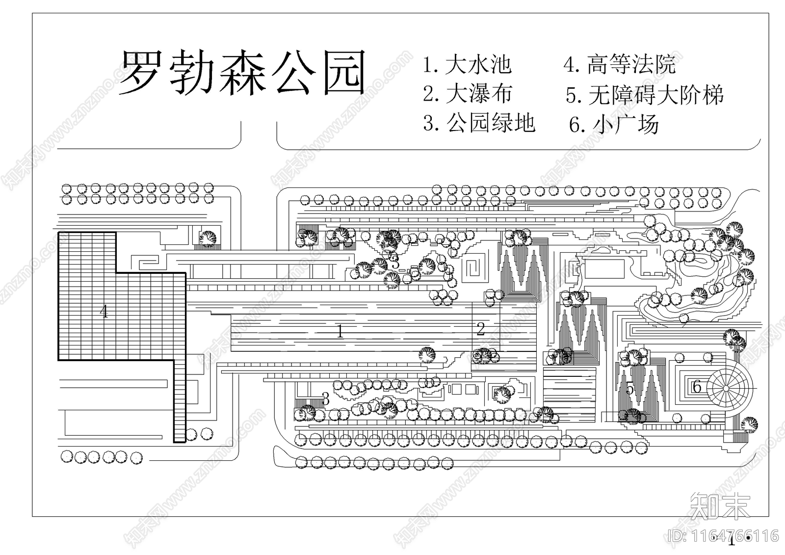 景观平面图cad施工图下载【ID:1164766116】