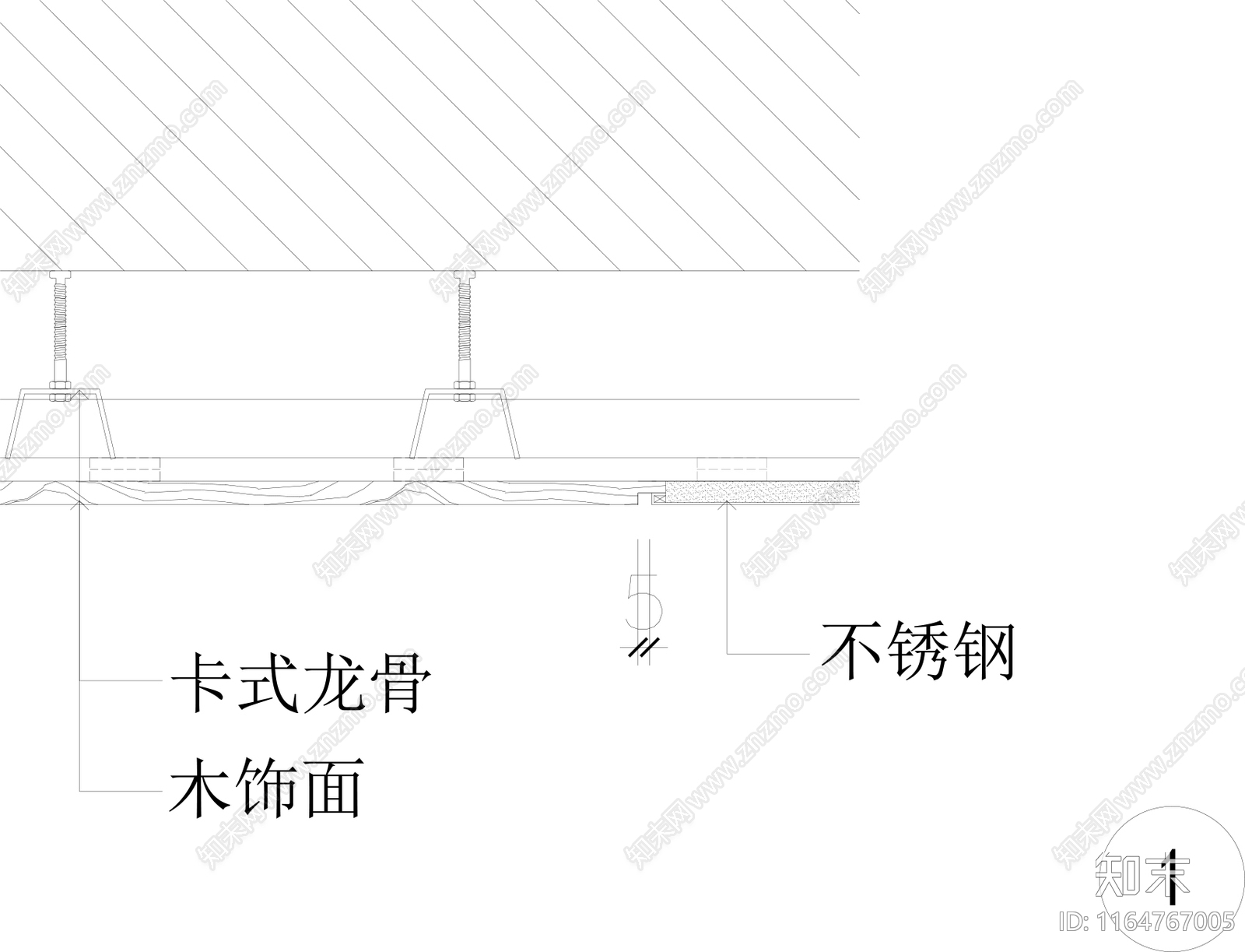 现代墙面节点cad施工图下载【ID:1164767005】