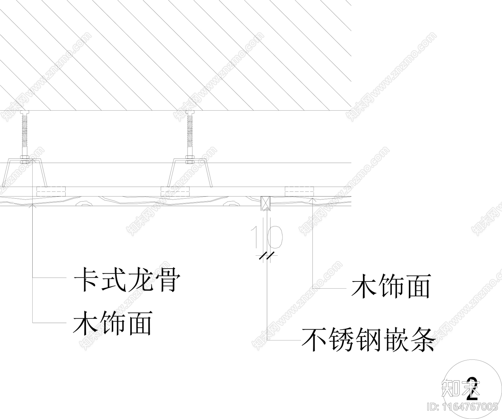 现代墙面节点cad施工图下载【ID:1164767005】