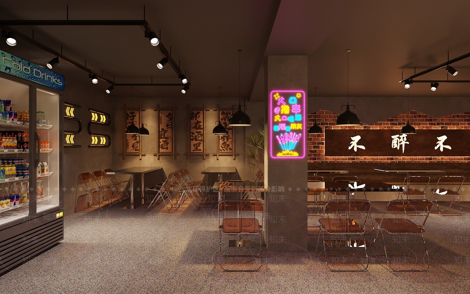 现代工业烧烤店3D模型下载【ID:1164768862】