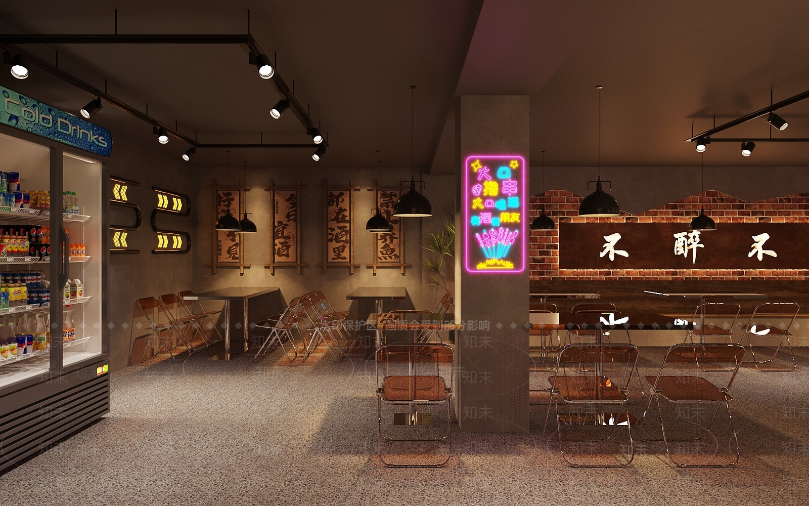 现代工业烧烤烤肉店SU模型下载【ID:1164770977】