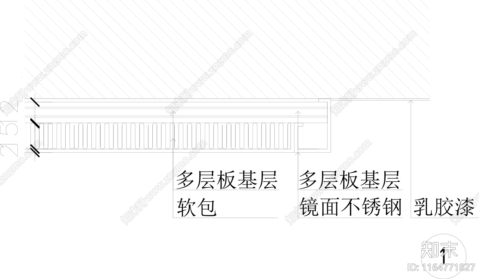 现代墙面节点cad施工图下载【ID:1164771827】