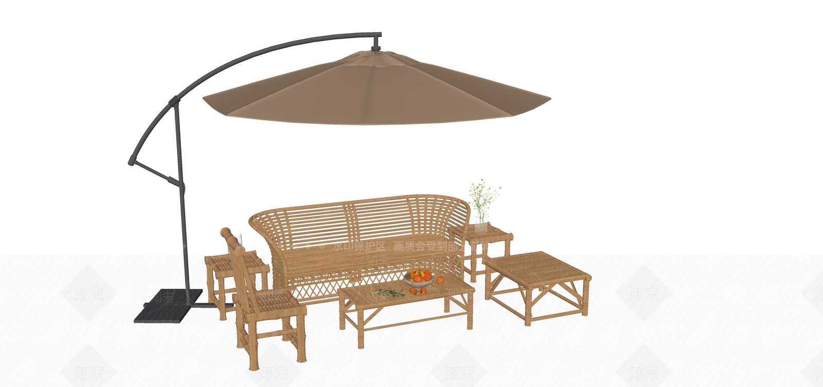 现代中式其他户外家具SU模型下载【ID:1164776226】