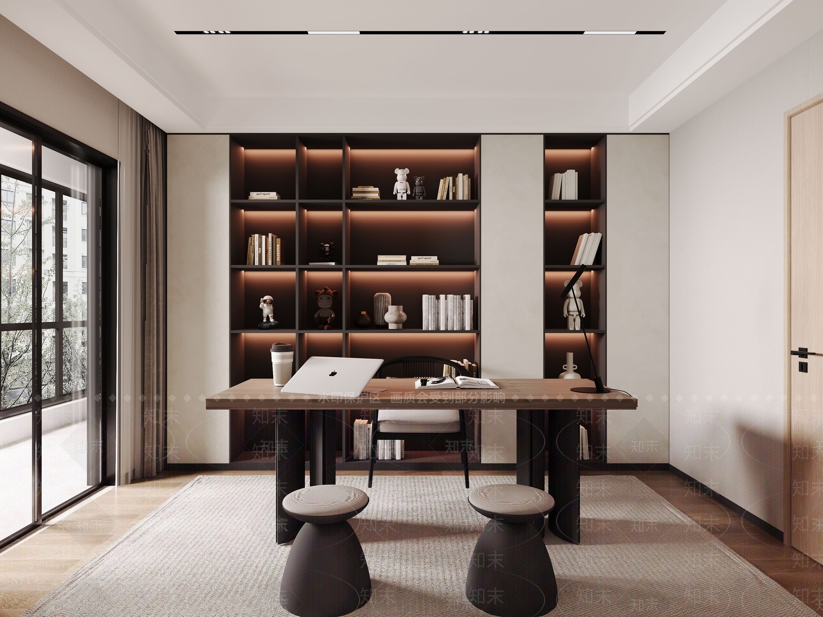 现代新中式书房3D模型下载【ID:1164778537】