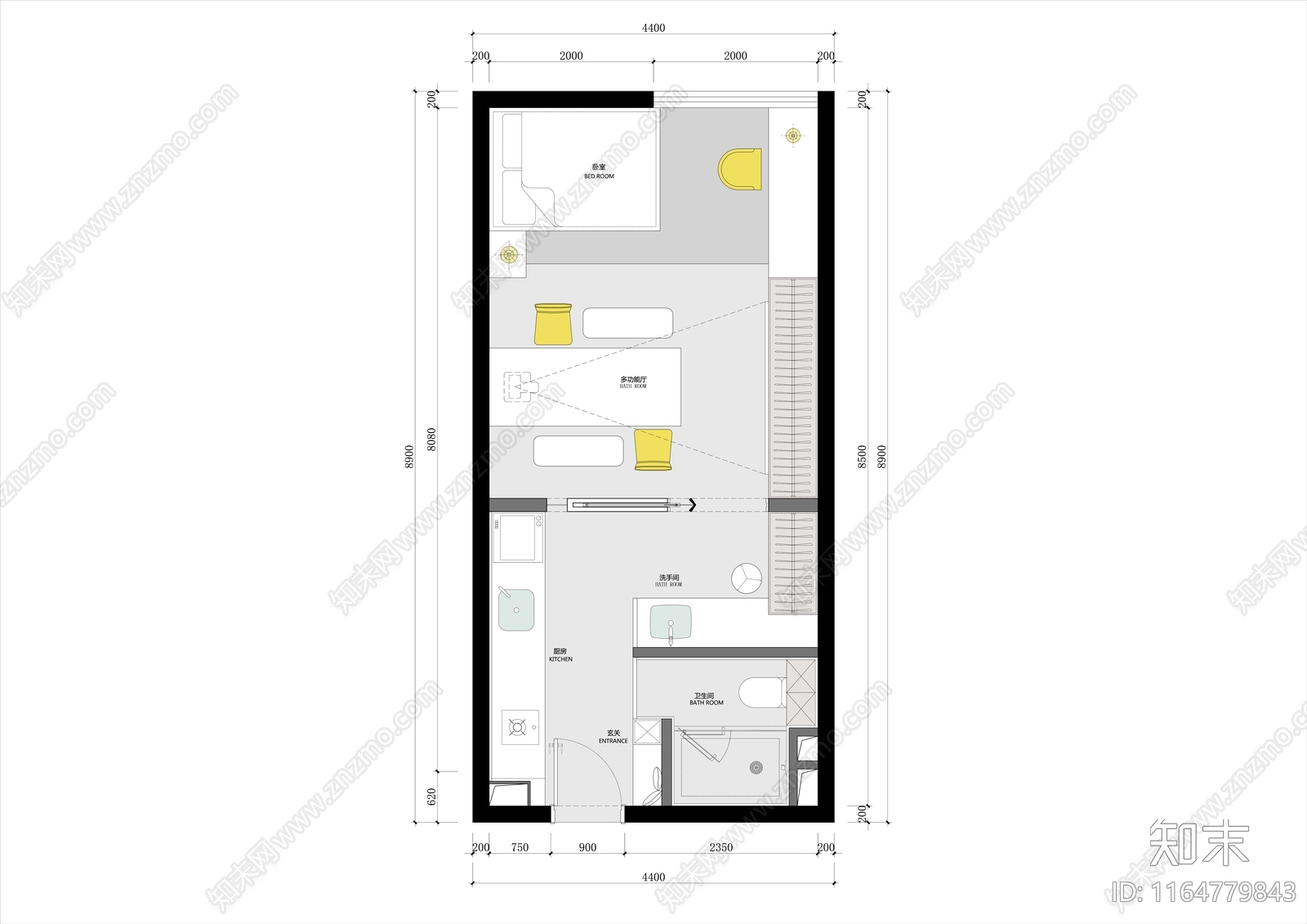 户型优化施工图下载【ID:1164779843】