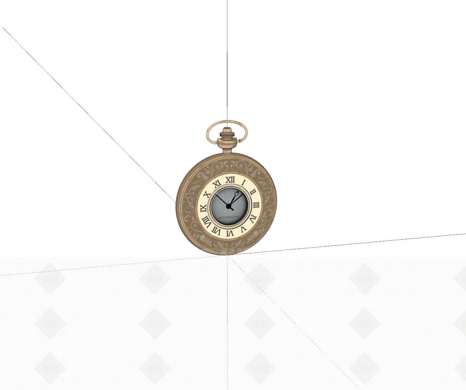 现代钟表SU模型下载【ID:1164780571】
