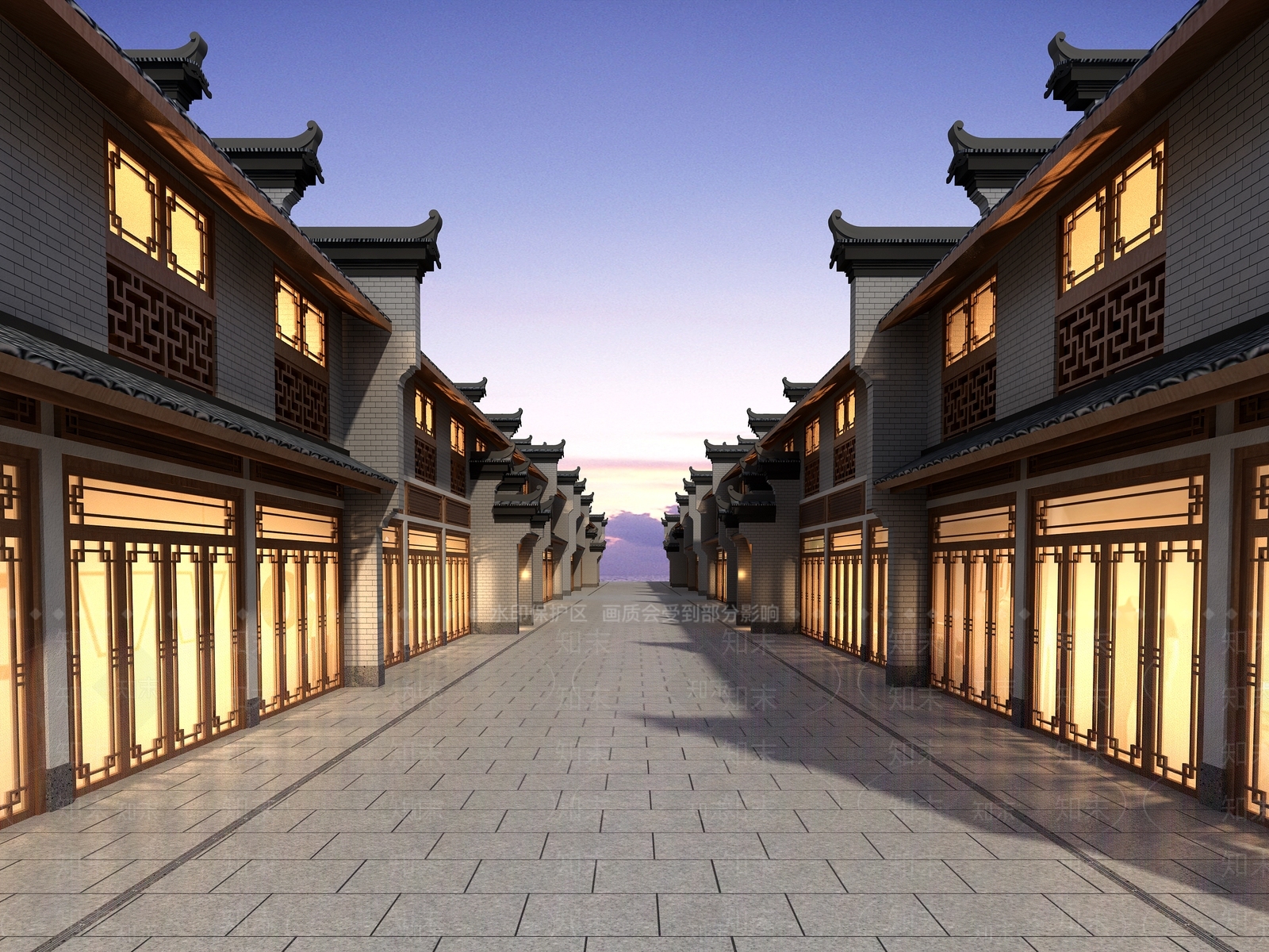 新中式商业街3D模型下载【ID:1164781383】