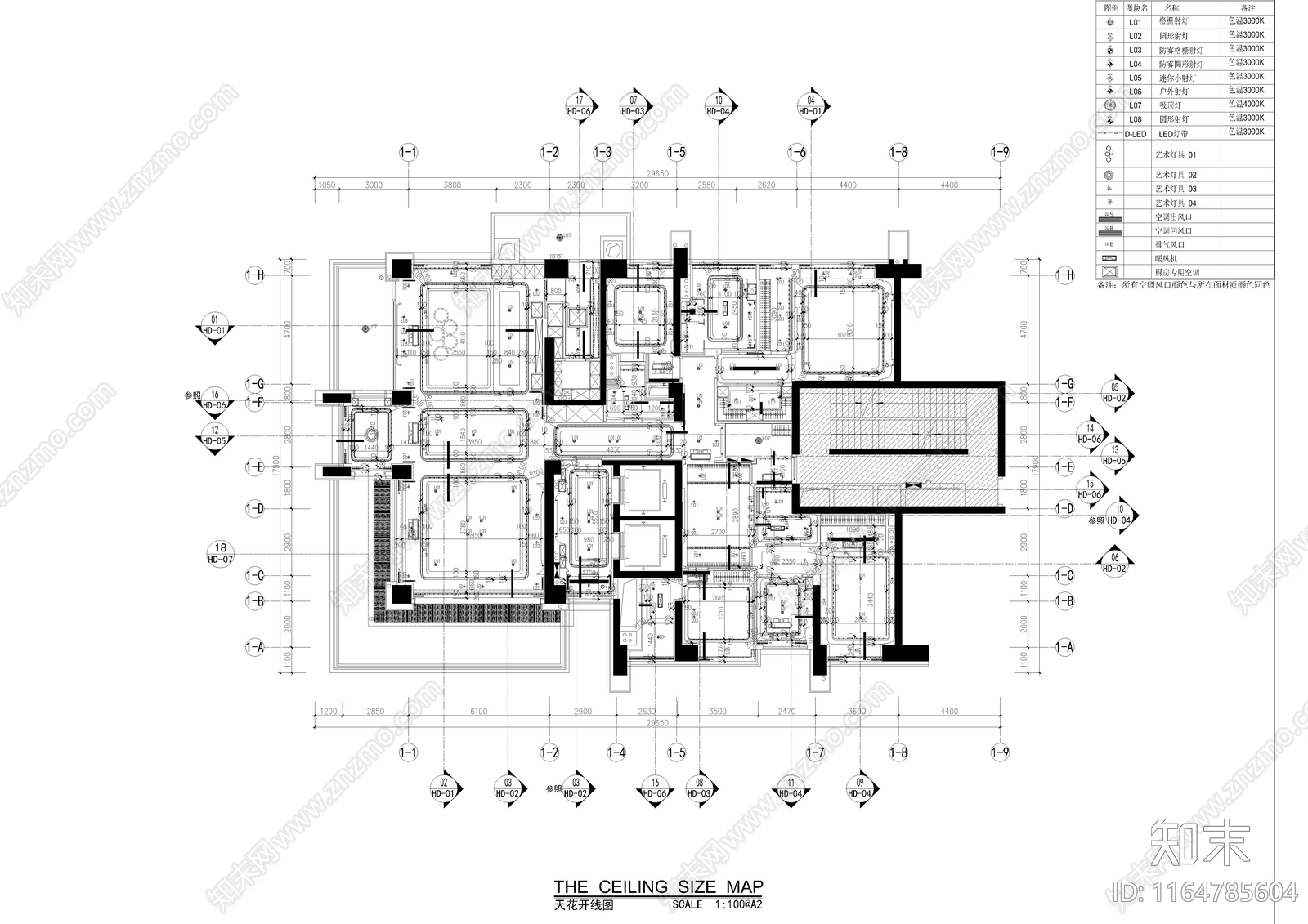 现代整体家装空间cad施工图下载【ID:1164785604】