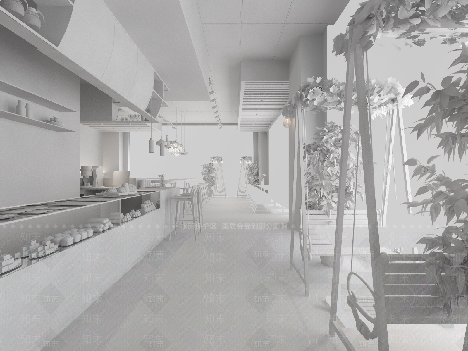 现代咖啡厅3D模型下载【ID:1164789516】