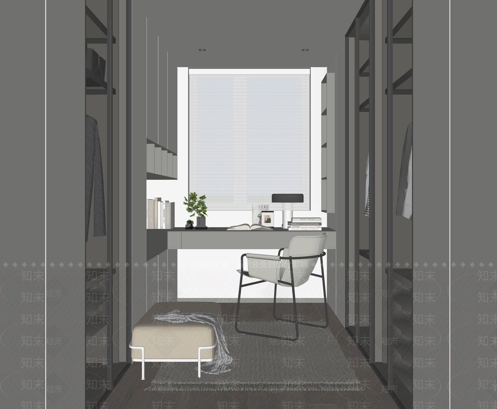 现代衣帽间SU模型下载【ID:1164788393】