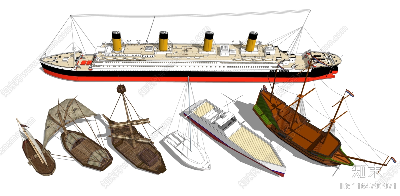 船SU模型下载【ID:1164791971】