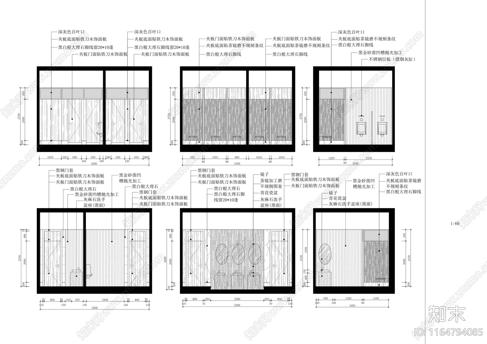 现代会所施工图下载【ID:1164794085】