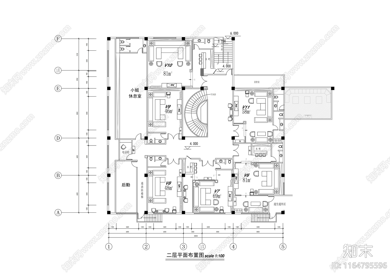 现代会所cad施工图下载【ID:1164795596】