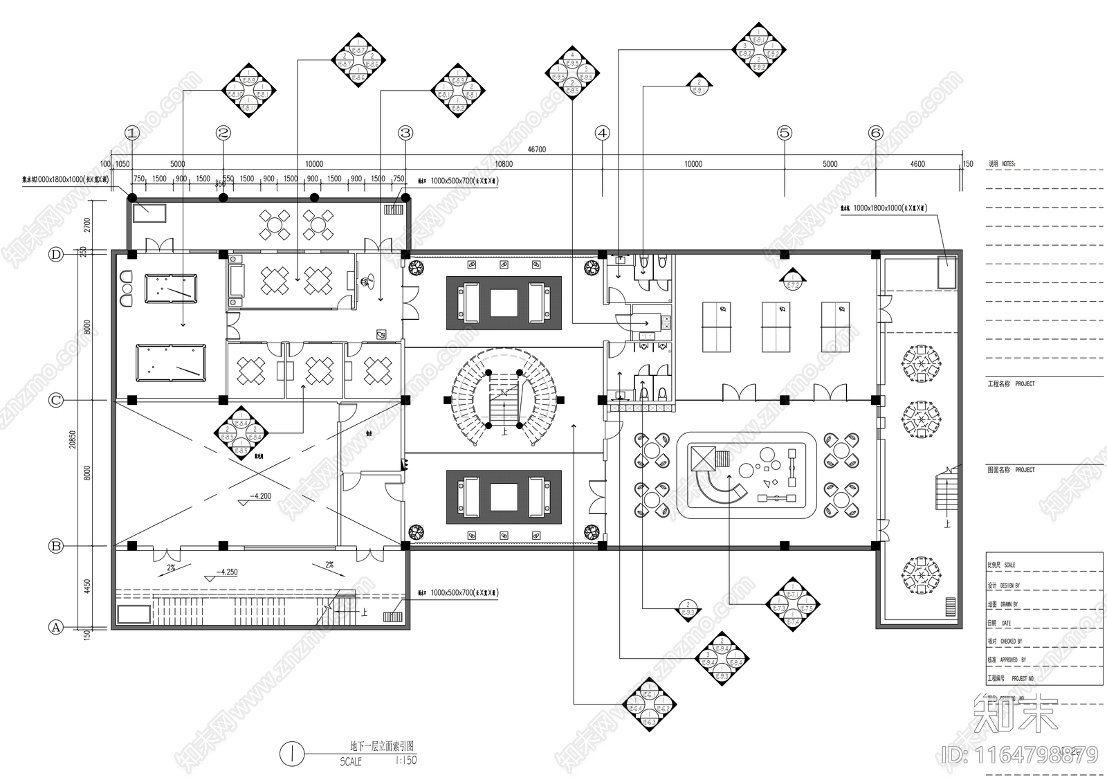 现代会所cad施工图下载【ID:1164798879】