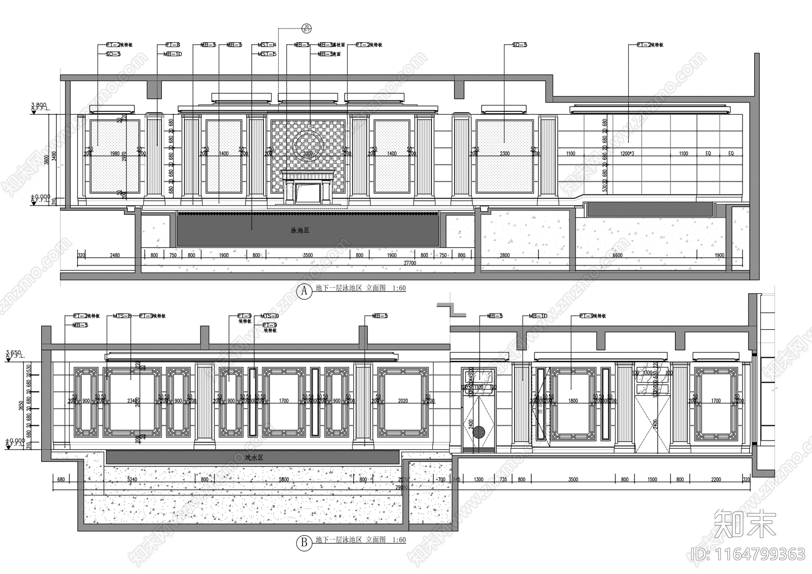 现代会所cad施工图下载【ID:1164799363】