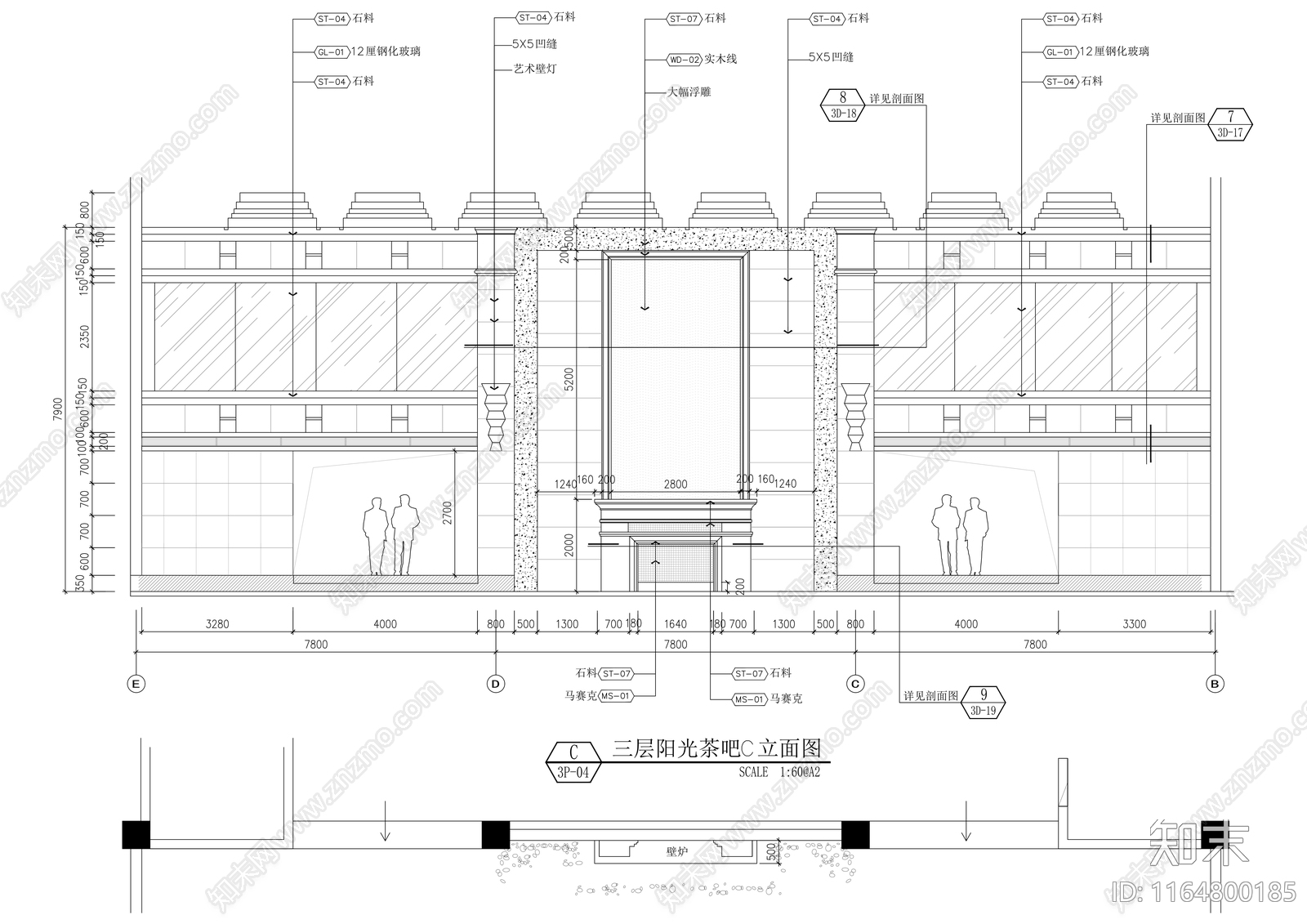 现代会所cad施工图下载【ID:1164800185】