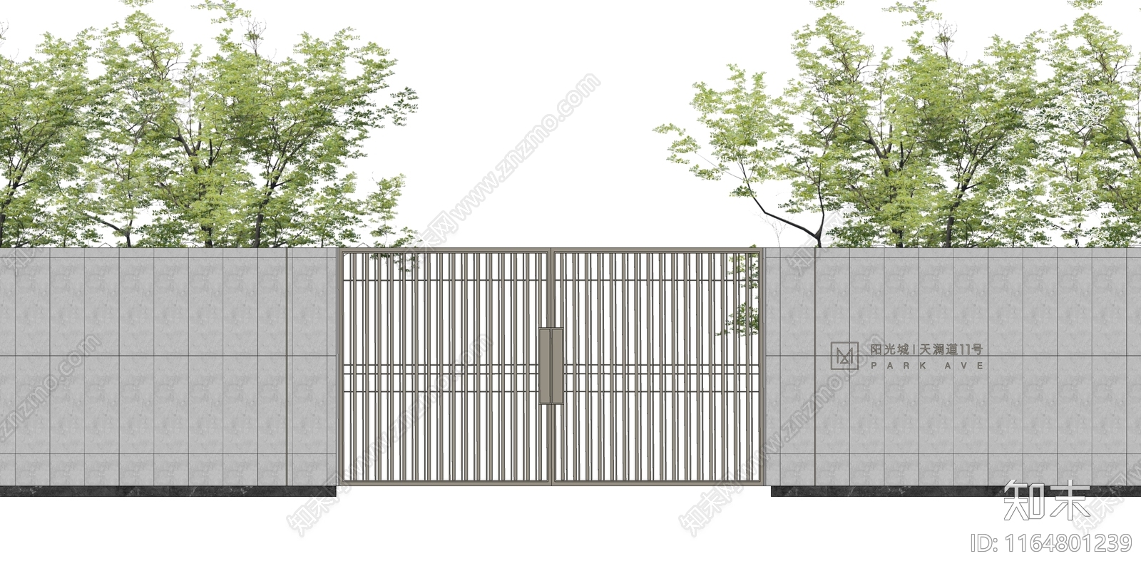 现代新中式别墅庭院SU模型下载【ID:1164801239】