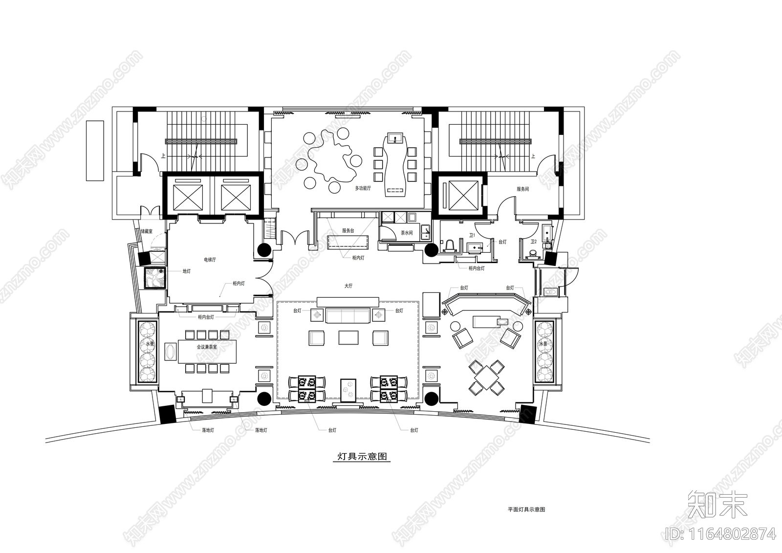 现代会所cad施工图下载【ID:1164802874】