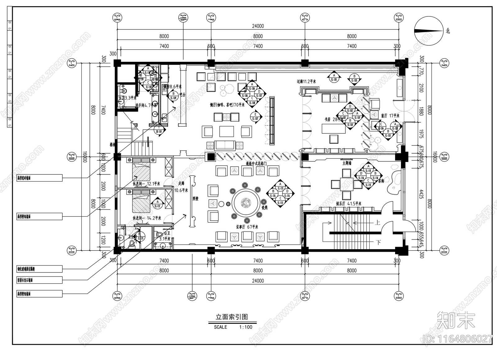 现代会所cad施工图下载【ID:1164806027】