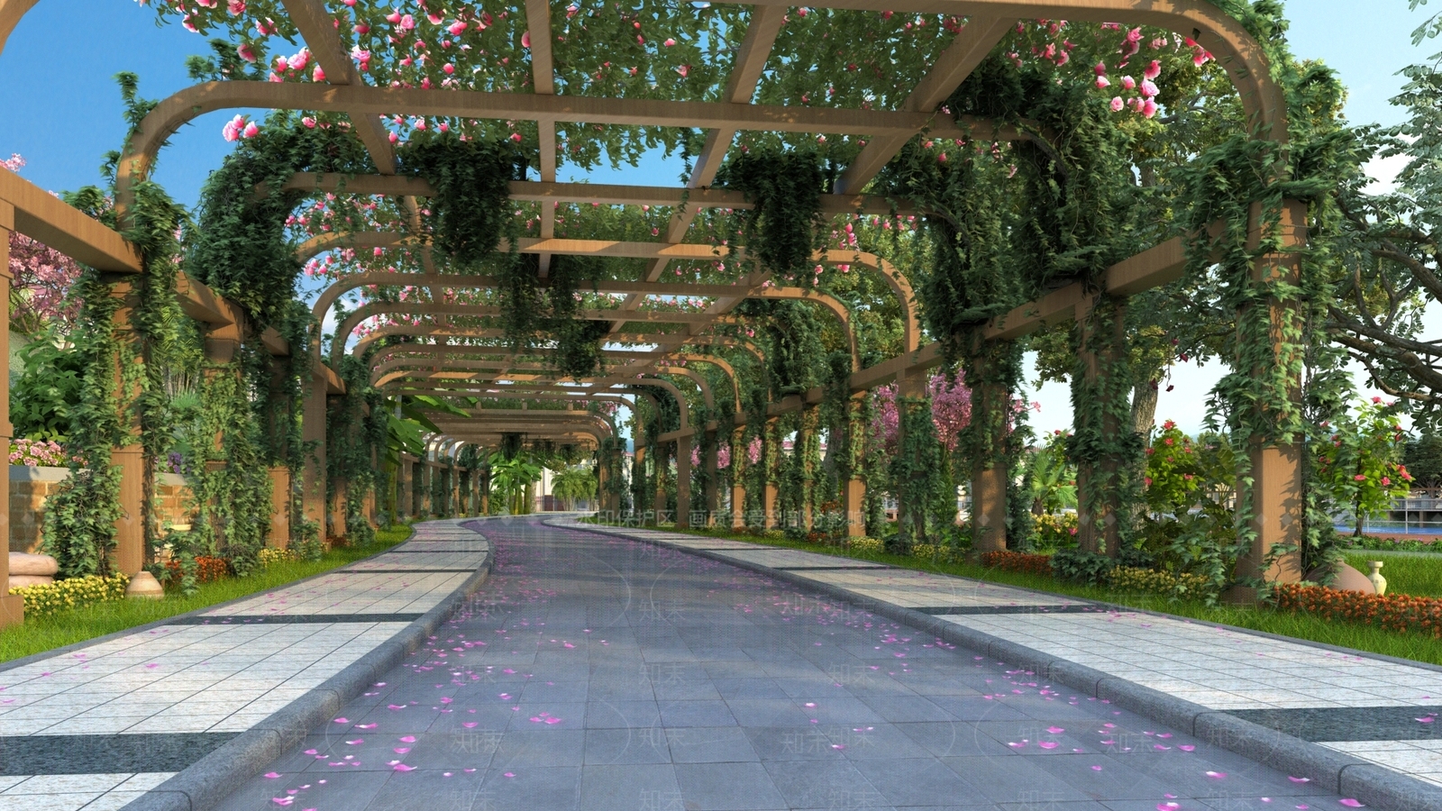 廊架3D模型下载【ID:1164819946】