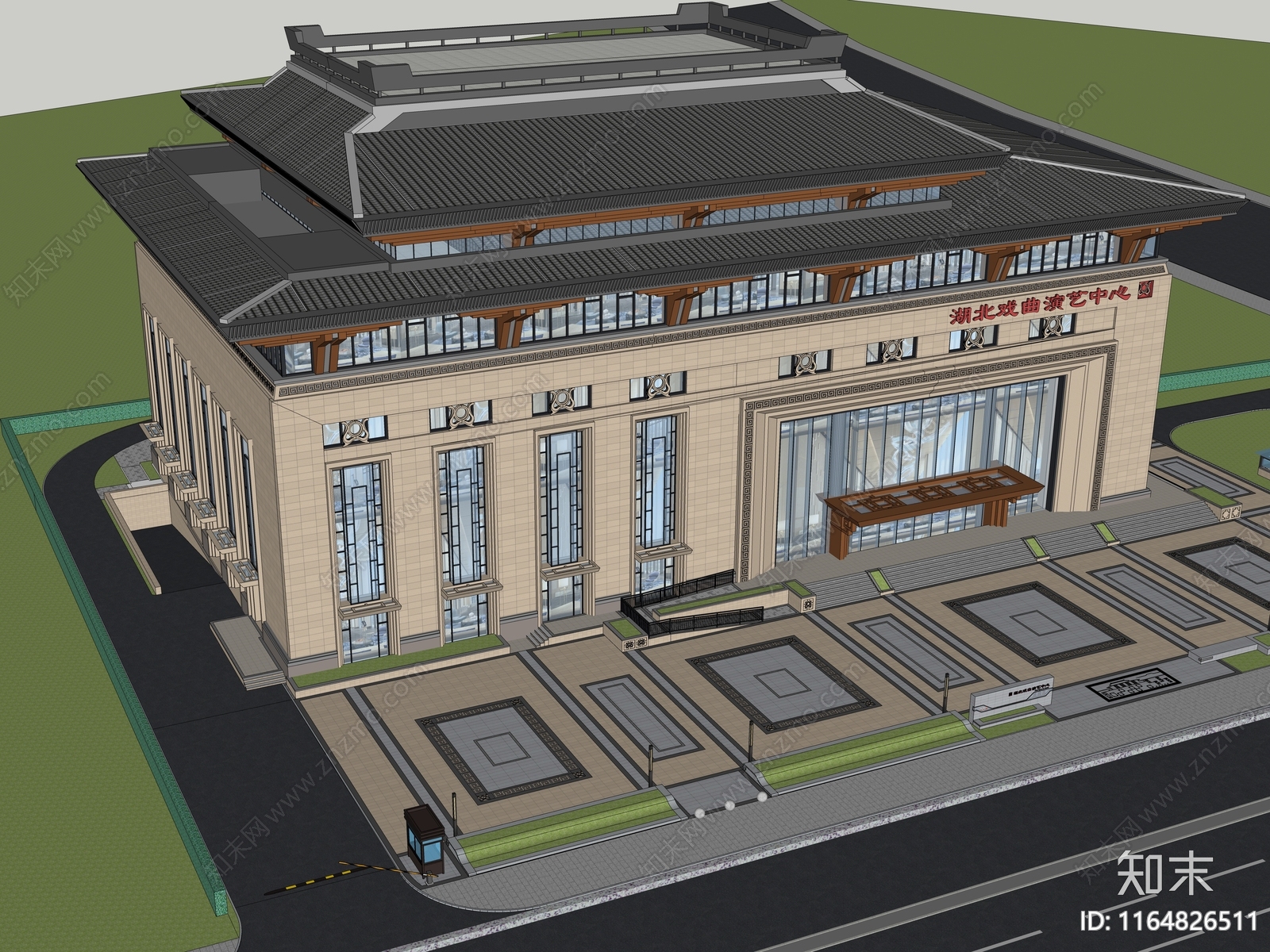 现代新中式其他文化场馆SU模型下载【ID:1164826511】