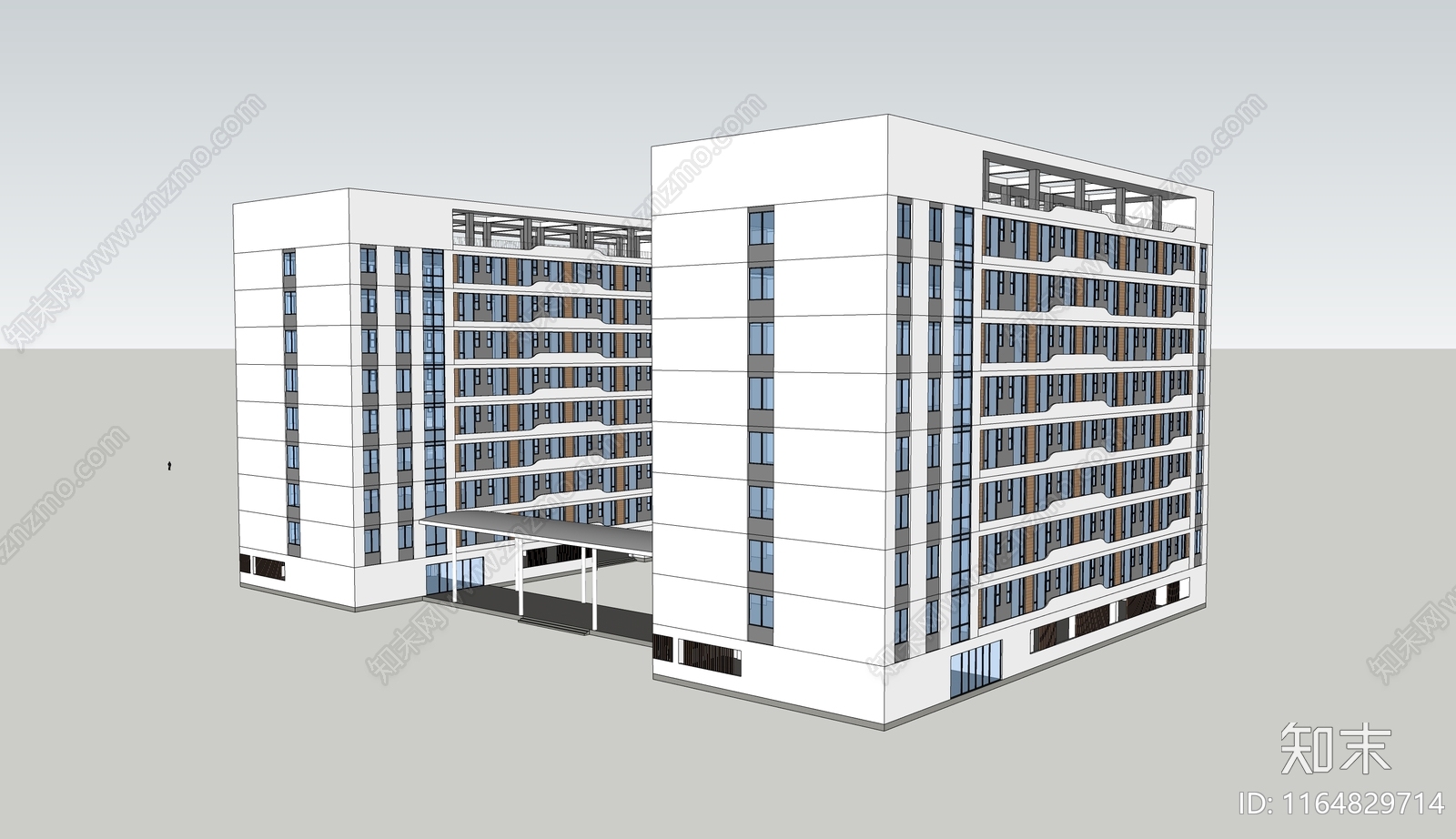 现代学校建筑施工图下载【ID:1164829714】