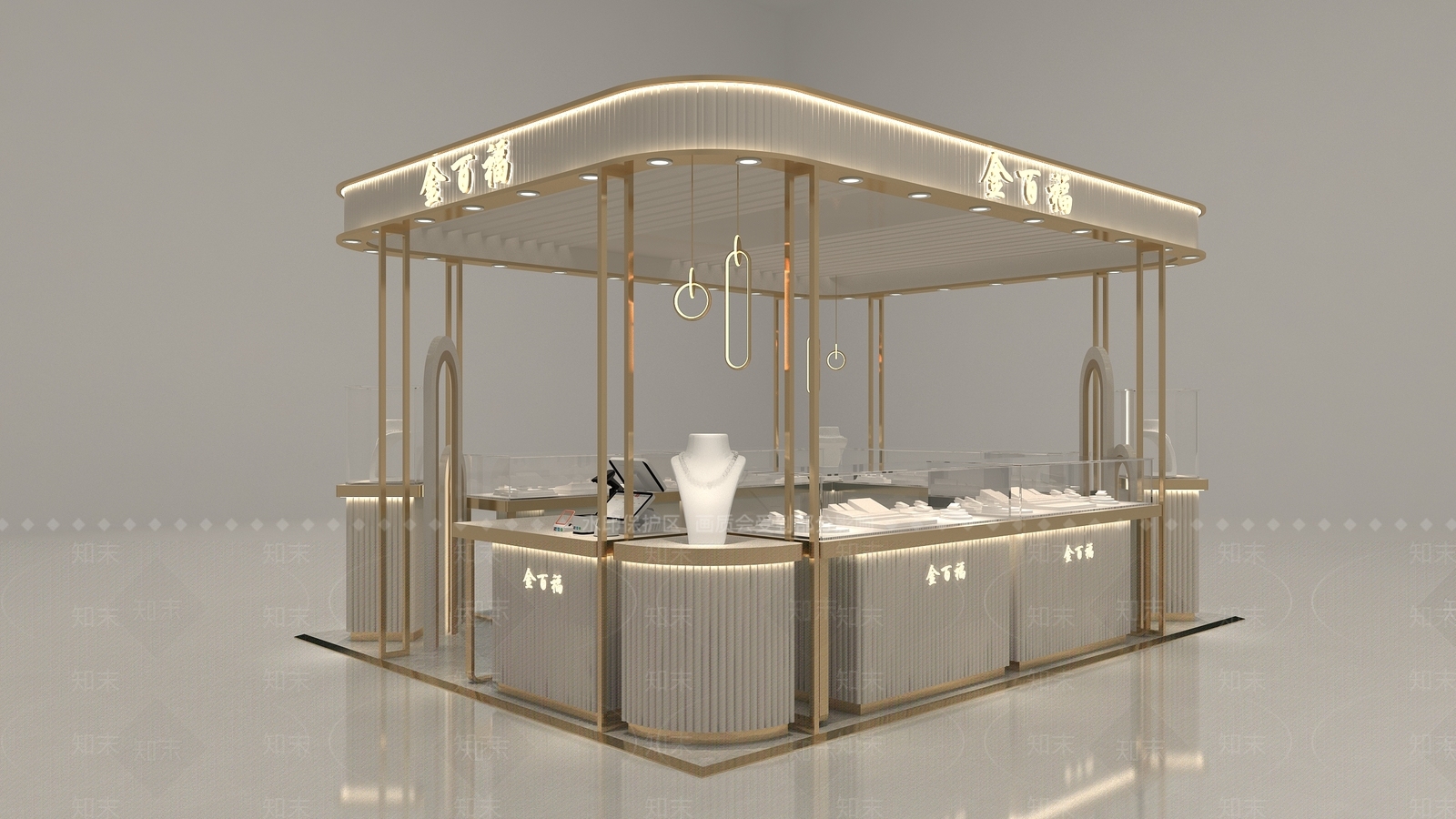 现代珠宝店3D模型下载【ID:1164831102】