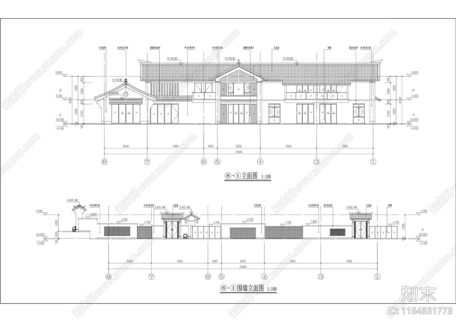 新中式其他居住建筑cad施工图下载【ID:1164831773】