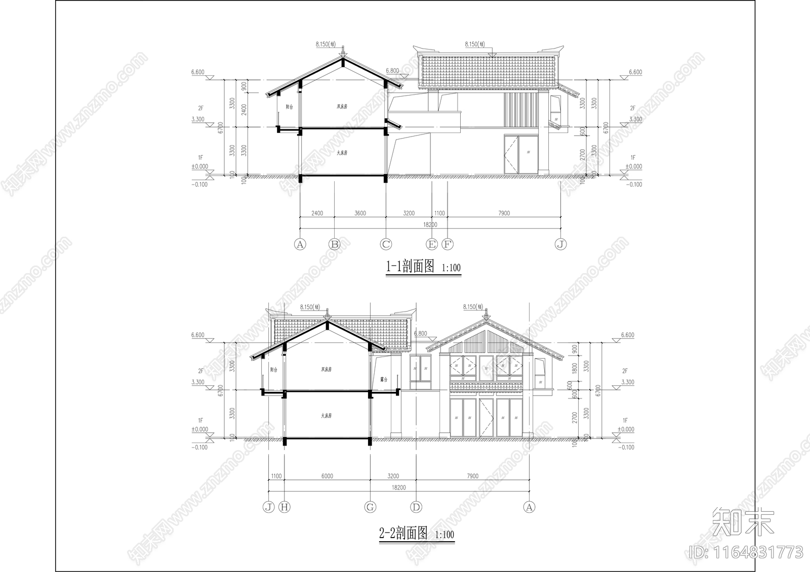 新中式其他居住建筑cad施工图下载【ID:1164831773】