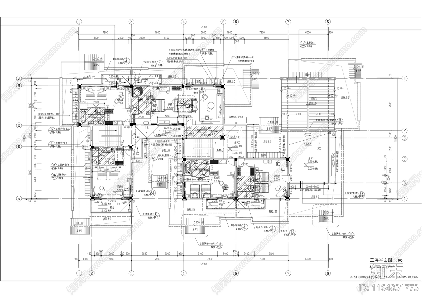 新中式其他居住建筑cad施工图下载【ID:1164831773】